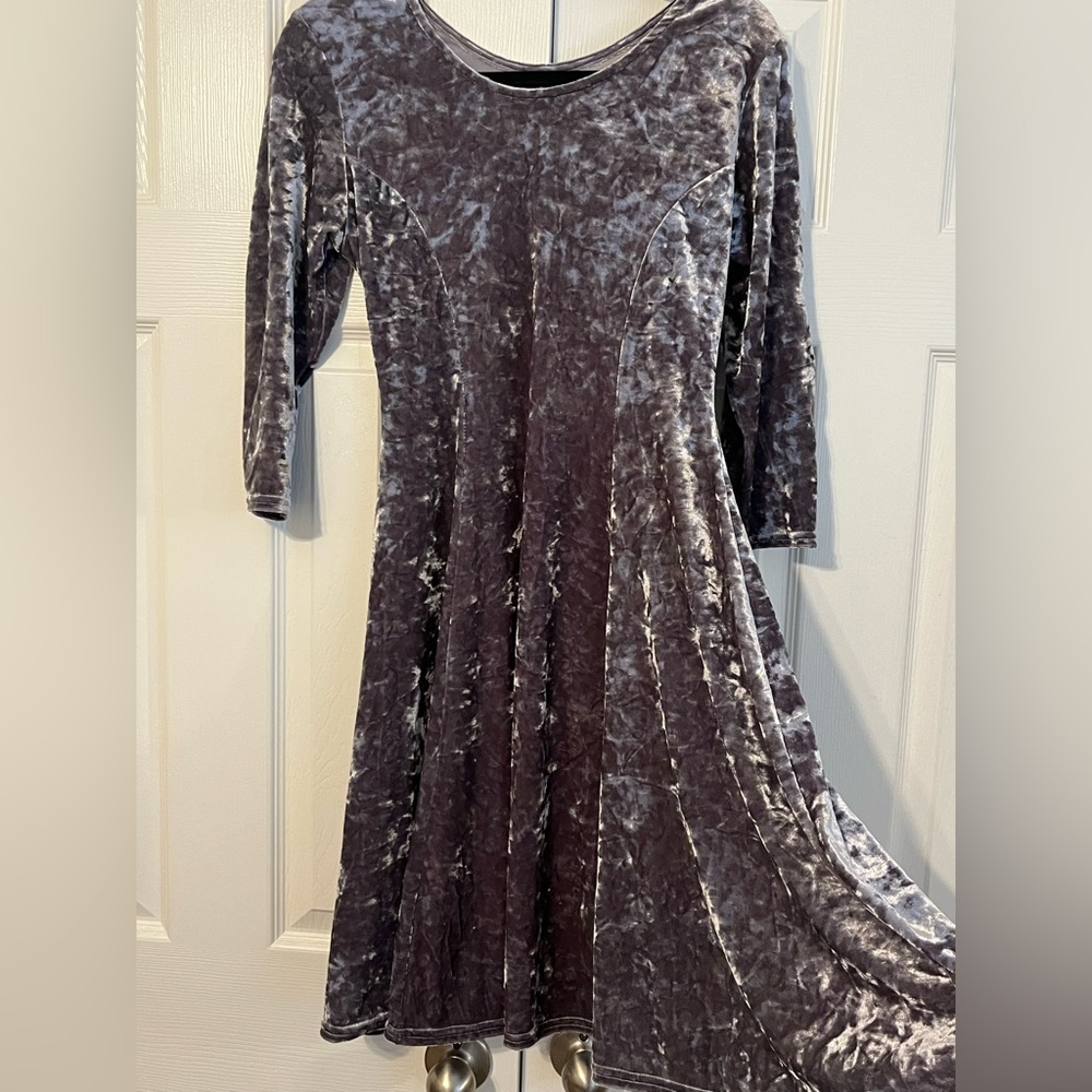Silver Velvet Party Dress